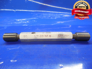 1/2 20 NF W OVERBASIC SET THREAD PLUG GAGE .5 GO NO GO P.D.'S = .4711 & .4696