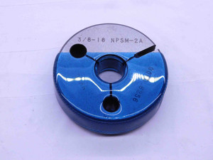 3/8 18 NPSM 2A PIPE THREAD RING GAGE .375 .3750 GO ONLY P.D. = .6256 INSPECTION - JE0146MS