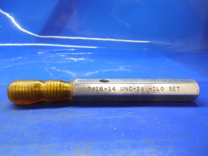 7/16 14 UNC 2A HILO SET THREAD PLUG GAGE .4375 GO ONLY PD = .3897 7/16-14 UNC-2A