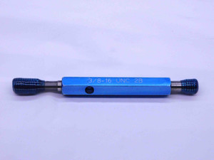3/8 16 UNC 2B THREAD PLUG GAGE .375 .3750 GO NO GO P.D.'S = .3344 & .3401 CHECK - 38162BP1