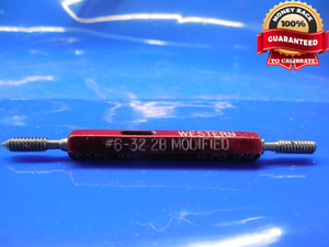 6 32 2B MODIFIED THREAD PLUG GAGE #6 .138 GO NO GO P.D.'S = .1189 & .1214 6-32