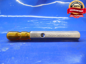 7/16 14 UNC 3A HILO SET THREAD PLUG GAGE .4375 GO ONLY P.D. = .3911 CHECK .43750