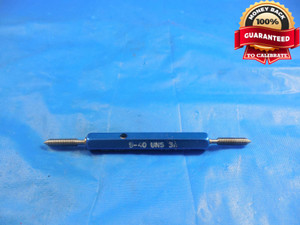 5 40 UNS 3A UNDERSIZE SET THREAD PLUG GAGE #5 .125 GO NO GO PD'S = .1069 & .1050