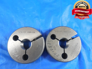 1/2 27 UNS 2A THREAD RING GAGES .5 GO NO GO P.D.'S = .4759 & .4723 1/2-27 INS-2A