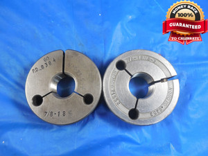 7/8 18 NS 3 THREAD RING GAGES .875 GO NO GO P.D.'S = .8384 & .8353 7/8-18 UNS-3