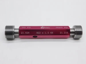 NEW M22 X 1.5 6H METRIC THREAD PLUG GAGE 22 1.50 GO NO GO PD'S = 21.026 & 21.216