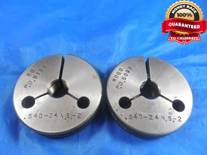 0.54 24 NS 2 THREAD RING GAGES .54 GO NO GO P.D.'S = .5129 & .5093 .540-24 NS-2