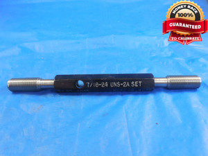 7/16 24 UNS 2A PREPLATE SET THREAD PLUG GAGE .4375 GO NO GO P.D.'S .4065 & .4039