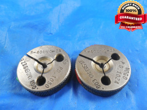 5 40 UNC 2A .003 UNDERSIZE THREAD RING GAGES #5 .125 GO NO GO P.D.'S .1050 .1024