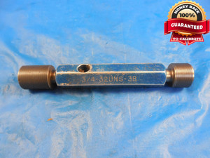 3/4 32 UNS 3B CARBIDE GO MEMBER THREAD PLUG GAGE .75 GO NO GO P.D.'S .7297 .7333