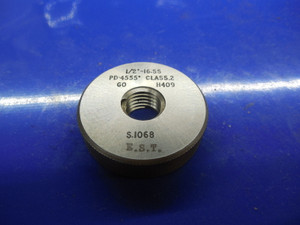 BUDGET 1/2 16 SS CLASS 2 SOLID THREAD RING GAGE .5 GO ONLY P.D. = .4555 1/2-16