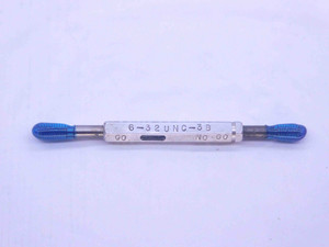 6 32 UNC 3B THREAD PLUG GAGE #6 .138 .1380 GO NO GO P.D.'S = .1177 & .1204 CHECK - 6323BP1