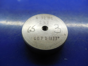 BUDGET 6 32 NC 2 & 3 SOLID THREAD RING GAGE #6 .138 GO ONLY PD .1177 6-32 UNC-3A