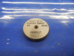 5/32 32 SS SOLID THREAD RING GAGE .15625 GO ONLY P.D. = .1322 5/32-32 .1562 TOOL
