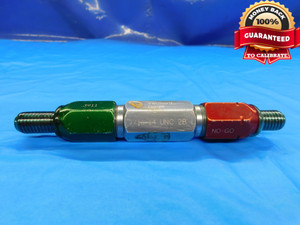7/16 14 UNC 2B VERMONT THREAD PLUG GAGE .4375 GO NO GO P.D.'S = .3911 & .3972 - DT1097BU