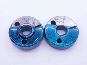 3/4 10 NC 2 THREAD RING GAGES .75 .750 GO NO GO P.D.'S = .6850 & .6786 UNC-2 - DT1200BU