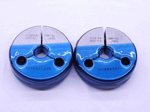 9/16 18 UNF 2A THREAD RING GAGES .5625 GO NO GO P.D.'S = .5250 & .5205 CHECK - DT1194BU