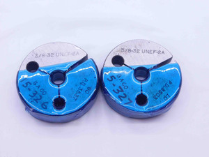 3/8 32 UNEF 2A THREAD RING GAGES .375 .3750 GO NO GO P.D.'S = .3537 & .3503 - DW6189RDRL