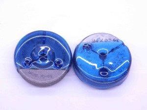 M4 X .7 6g METRIC THREAD RING GAGES 4 0.7 GO NO GO P.D.'S = 3.523 & 3.433 CHECK - DT1472BURL