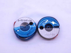 1 72 UNF 2A THREAD RING GAGES #1 .073 .0730 GO NO GO P.D.'S = .0634 & .0615 - DT1527BU
