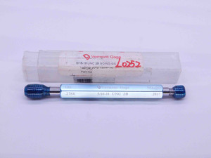 5/16 18 UNC 2B VERMONT THREAD PLUG GAGE .3125 GO NO GO P.D.'S = .2764 & .2817 - CH2249BU