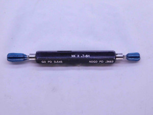 M4 X .7 6H METRIC THREAD PLUG GAGE 4 0.7 GO NO GO P.D.'S = 3.545 & 3.663 CHECK - M4076HP2