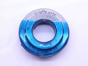 1" 11 1/2 NPTF 6 STEP PIPE THREAD RING GAGE 1.0 1.00 1.000 N.P.T.F. CREST CHECK - DW3846BURL