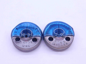 6 32 UNC 3A THREAD RING GAGES #6 .138 .1380 GO NO GO P.D.'S = .1177 & .1156 - 6323AR2