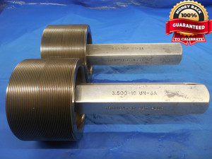 3 1/2 16 UN 3A SET THREAD PLUG GAGE 3.5 GO NO GO P.D.'S = 3.4594 & 3.4551 N-3A