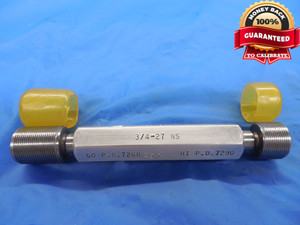 3/4 27 NS THREAD PLUG GAGE .75 GO NO GO P.D.'S = .7260 & .7290 UNS 3/4"-27 TOOL