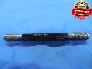 1/2 13 UNC SPECIAL SET THREAD PLUG GAGE .5 GO NO GO P.D.'S = .4472 & .4428 NC