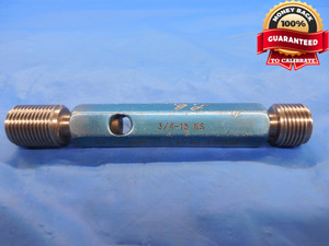 3/4 16 NS UNDERSIZE THREAD PLUG GAGE .75 GO NO GO P.D.'S = .7049 & .7079 UNS