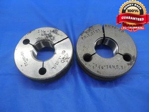 1 1/16 14 NS 3 THREAD RING GAGES 1.0625 GO NO GO PD'S = 1.0161 & 1.0121 UNS-3A