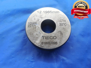 12.1985 MASTER PLAIN BORE RING GAGE 12.000 +.1985 OVERSIZE 12 mm .4803 QUALITY
