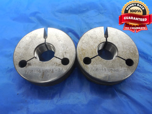 7/8 14 UNRF 3A THREAD RING GAGES .875 GO NO GO P.D.'S = .8286 & .8246 UNF-3A