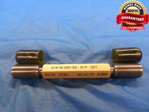 3/4 16 UNF 2A BEFORE PLATE SET THREAD PLUG GAGE .75 GO NO GO PDS = .7034 & .6984