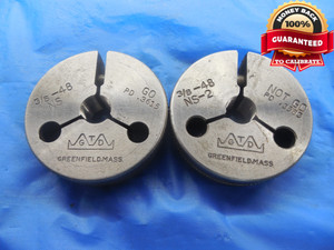 3/8 48 NS 2 THREAD RING GAGES .375 GO NO GO P.D.'S = .3615 & .3583 UNS-2 TOOL