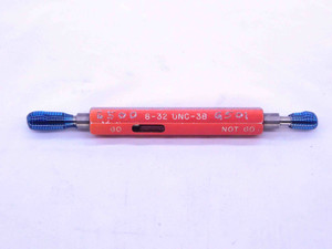 8 32 UNC 3B THREAD PLUG GAGE #8 .164 .1640 GO NO GO P.D.'S = .1437 & .1465 CHECK - DW1727RD