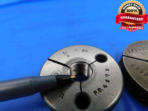 BUDGET 1/2 20 UNF 3A THREAD RING GAGES .5 .50 GO NO GO P.D.'S = .4675 & .4643 - DW1730RD