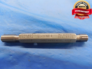 7/16 20 NF 1 THREAD PLUG GAGE .4375 GO NO GO P.D.'S = .3834 & .3906 UNF-1 TOOL