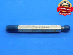 3/8 24 UNF 3B THREAD PLUG GAGE .375 .3750 GO NO GO P.D.'S = .3479 & .3516 CHECK - 38163BP1