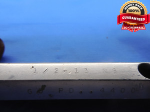1/2 13 NS SPECIAL THREAD PLUG GAGE .5 GO ONLY P.D. = .4400 UNS 1/2"-13 QUALITY