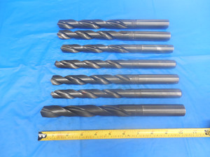 7PCS LOT OF MISCELLANEOUS USED STRAIGHT SHANK DRILL BITS VARIOUS SIZES & BRANDS