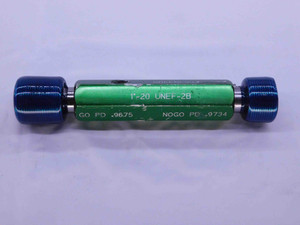 1" 20 UNEF 2B THREAD PLUG GAGE 1.0 1.00 1.000 GO NO GO P.D.'S = .9675 & .9734 - DW2316BU