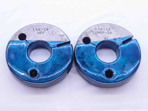 1 1/4 18 UNEF 3A THREAD RING GAGES 1.25 1.250 GO NO GO P.D.'S = 1.2139 & 1.2103 - DW2411RD