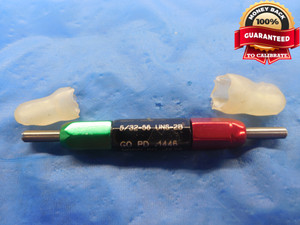 5/32 56 UNS 2B THREAD PLUG GAGE .15625 .1562 GO NO GO P.D.'S = .1446 & .1478