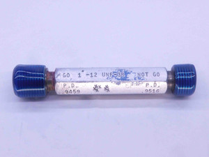 1" 12 UNF 3B THREAD PLUG GAGE 1.0 1.00 1.000 GO NO GO P.D.'S = .9459 & .9516 - DW2829RD 1" 12 UNF 3B THREAD PLUG GAGE 1.0 1.00 1.000 GO NO GO P.D.'S = .9459 & .9516 - DW2829RD