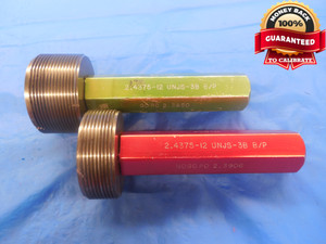 2 7/16 12 UNJS 3B BEFORE PLATE THREAD PLUG GAGE 2.4375 GO NO GO = 2.3850 2.3906