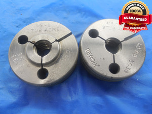 9/16 8 NA STUB ACME THREAD RING GAGES .5625 GO NO GO P.D.'S = .5193 & .5039