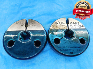 9/16 24 NS 3 THREAD RING GAGES .5625 GO NO GO P.D.'S = .5354 & .5324 UNS-3 CHECK - DW3057RD